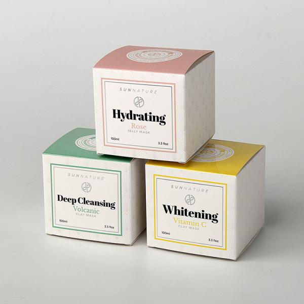 Quality Custom Printed Low MOQ Ivory Paper Folding Cosmetic Skin Cream Packaging Paper Boxes for sale
