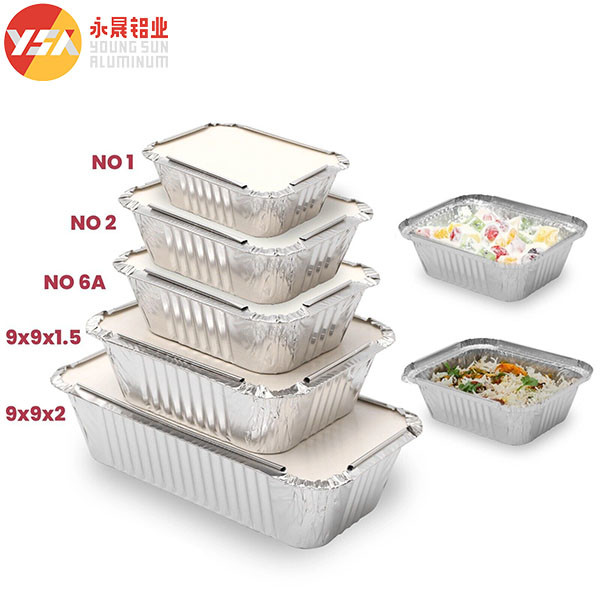 300ml Disposable Aluminum Foil Pan Rectangle Takeaway Food Packages Tinfoil Container With Lid
