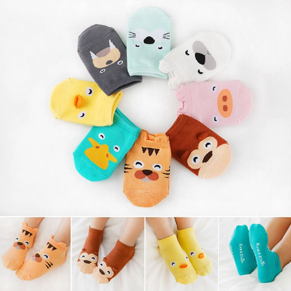 Breathable Solid Color Baby Animal Socks , Combed Cotton Warm Baby Socks