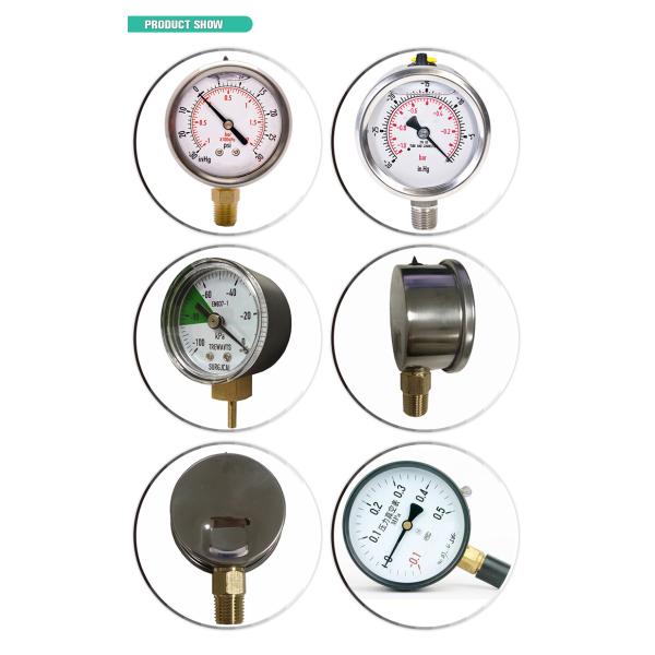 Vacuum Compound Pressure Gauge Manometer Bottom Mounting