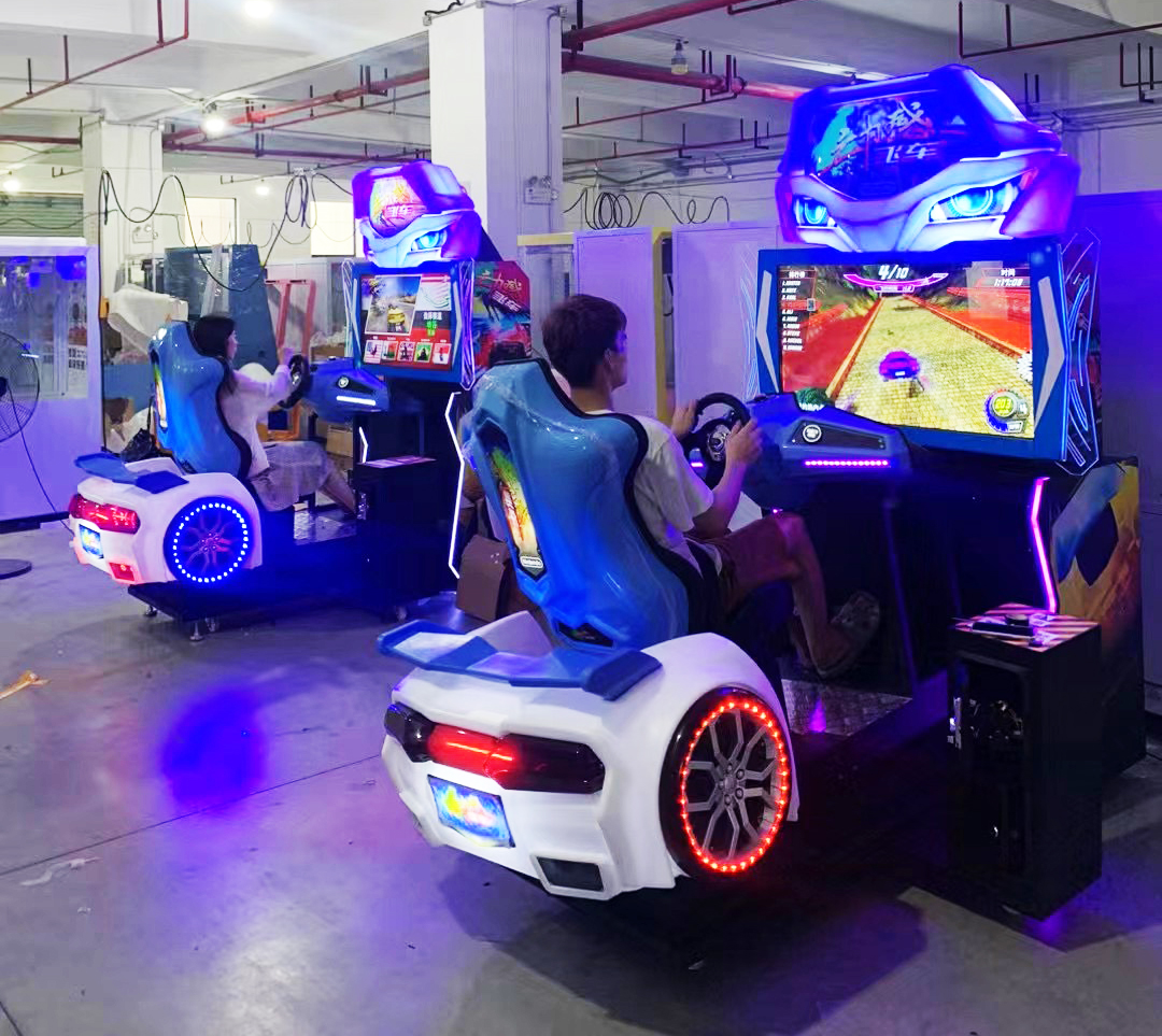 Coin Operated Connecting Dynamic Arcade Car Racing Machine With Wonderful Music