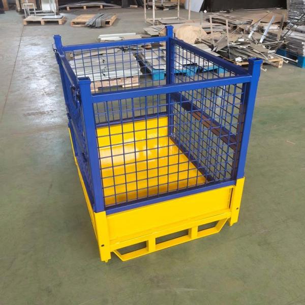 Industrial Warehouse Storage Grid Metal Pallet Box Stackable High Durability