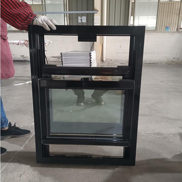 Quality 3.54inch Thermal Break Aluminum Double Hung Window With Tilt Window Black for sale