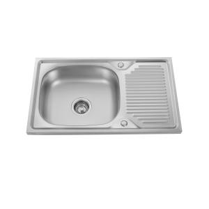 Above Counter Big Basin SS Kitchen Sink With Single Drainboard