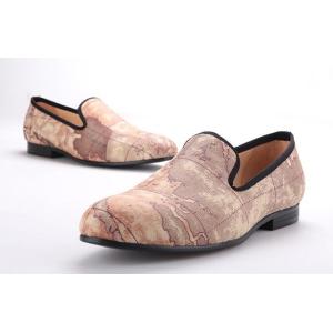 Slip On Mens Velvet Loafers Embroidered Velvet Smoking Slippers