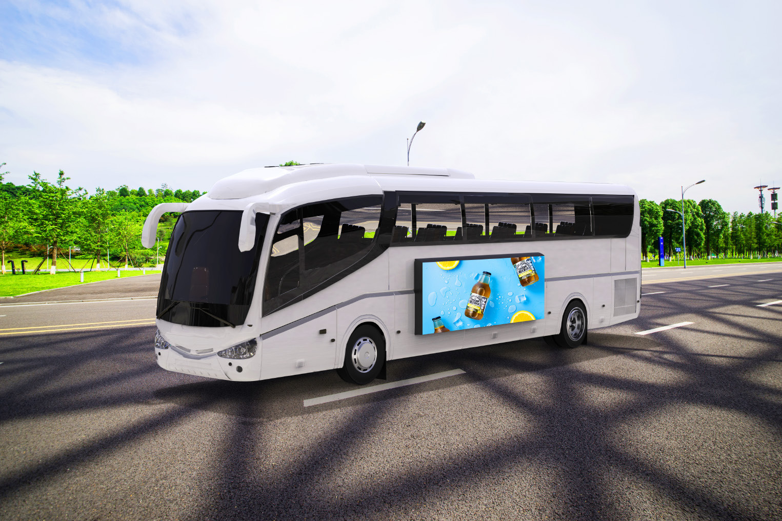 IP66 mobile lED display Advertising Digital Signage In Bus