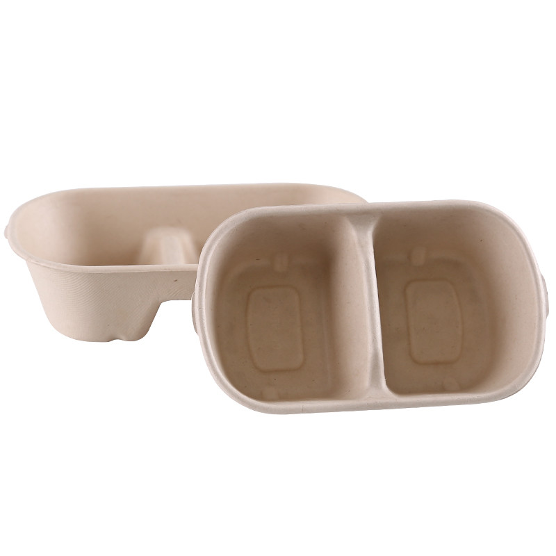 Biodegradable Paper Pulp Lunch Container, Sugarcane Bagasse Food Container, Disposable Tableware