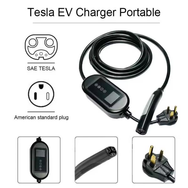 3.7KW Type 2 EV Charger with LCD Indicator Light and 4.5M Cable