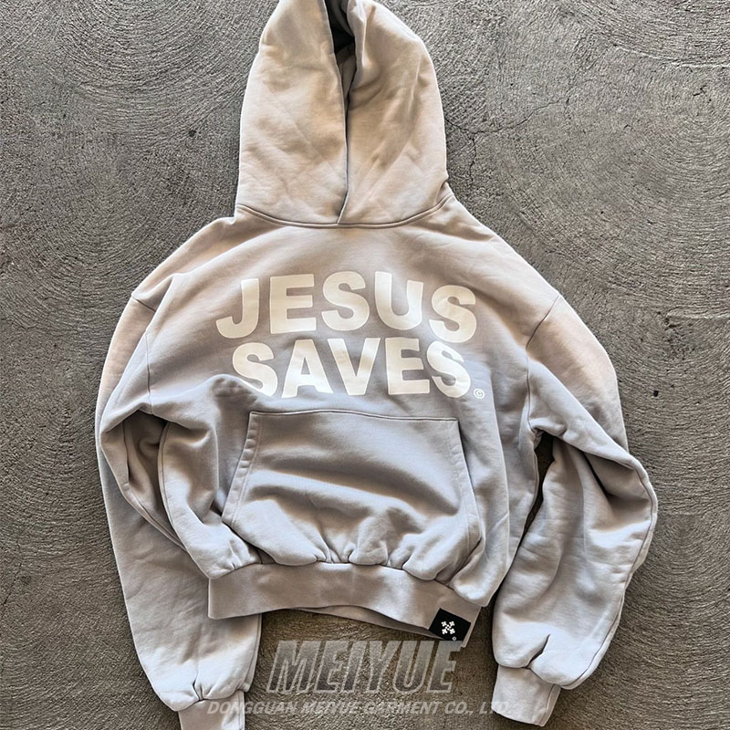 Anti Wrinkle Screenprinted Hoodies Drop Shoulder Hoodie Mens 500Gsm
