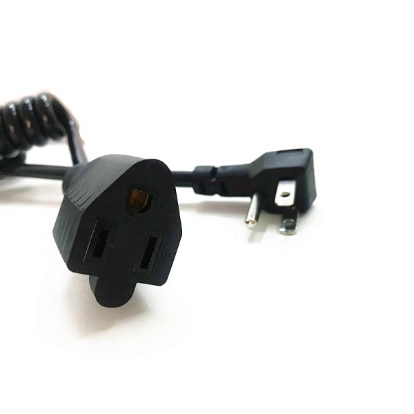 American 3pin black extension spring power cable 10A copper power cord