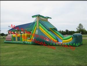 Long inflatable obstacle course park