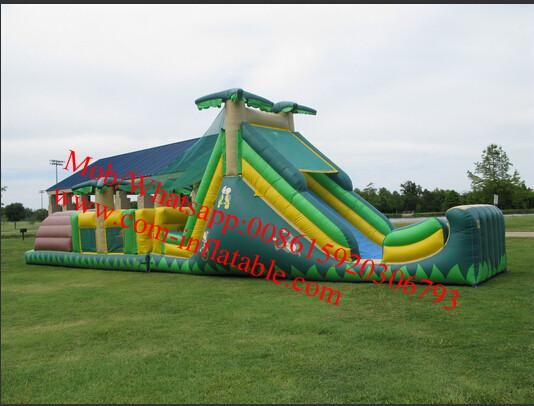 Quality Long inflatable obstacle course park for sale