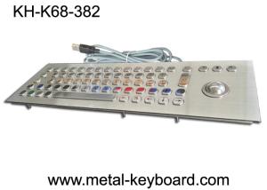 Water resistant stainless steel keyboard with trackball mouse for Kiosk
