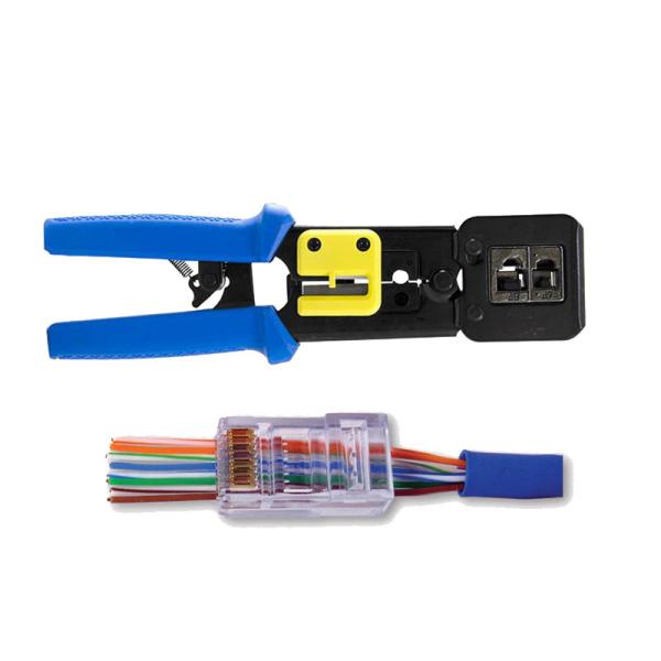 Quality Professional Crimp Tool RJ45 Pass Through Connectors / Clips / Ends for sale
