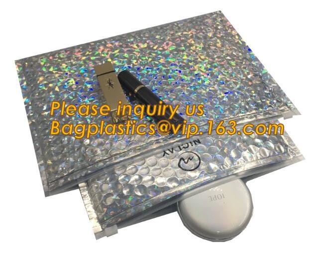 Cosmetic Slider Zip lockk Bubble Bags Bubble Slide Pouch,Zip lockk esd bubble bag bubble packaging wrap cosmetic pouch slide