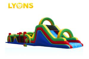 China 0.55mm PVC Tarpualin Giant Inflatable Obstacle Course With Slide CE / UL wholesale