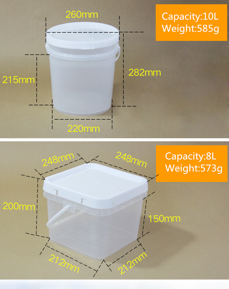 Transparent Custom PP Plastic Milking Bucket Container for Fried Chicken and Popcorn