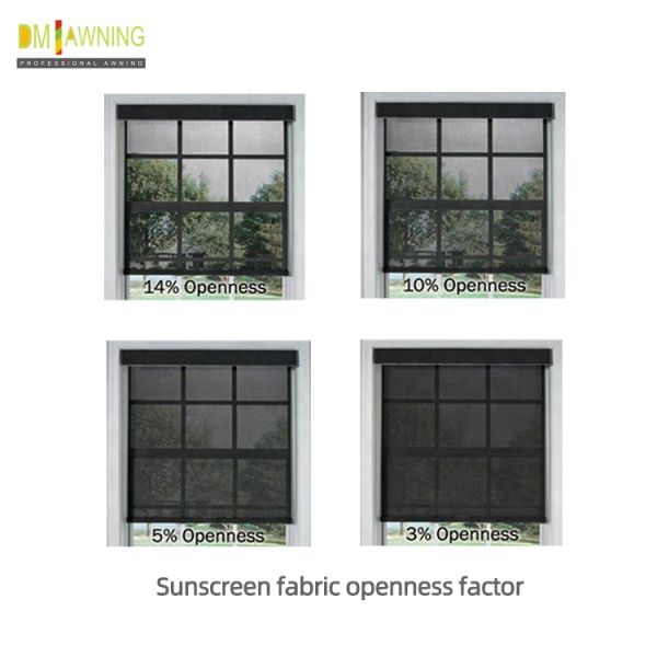 Windows Patio Zip Track Blinds Clear Windproof Roller Blinds