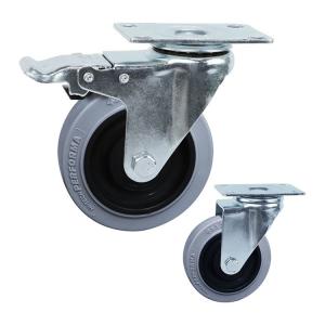 China 125mm TPR Ball Bearing Furniture Casters , 220lbs Capacity Medium Duty Caster Wheels wholesale