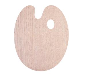Oval Shaped Art Painting Tools Wooden Oil Painting Palette with Thumb Hole