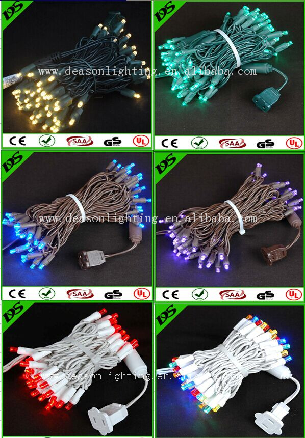 50 LED Warm White LED Christmas Lights on Brown Wire