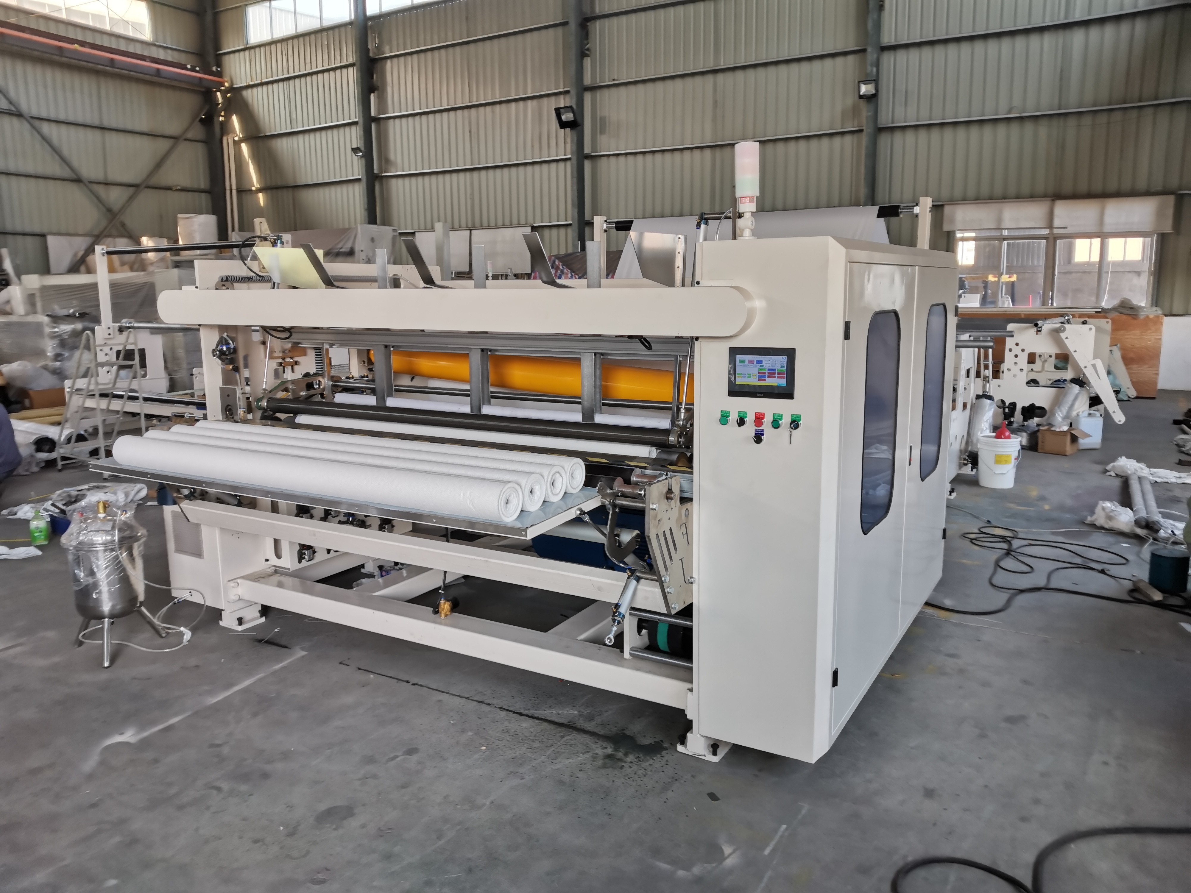 Automatic Wrapper Type High Speed Toilet Paper / Maxi Roll Processing Machine