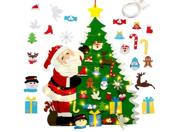 Quality Diy Hanging 3mm Felt Christmas Tree Decorations With Led String Lights for sale