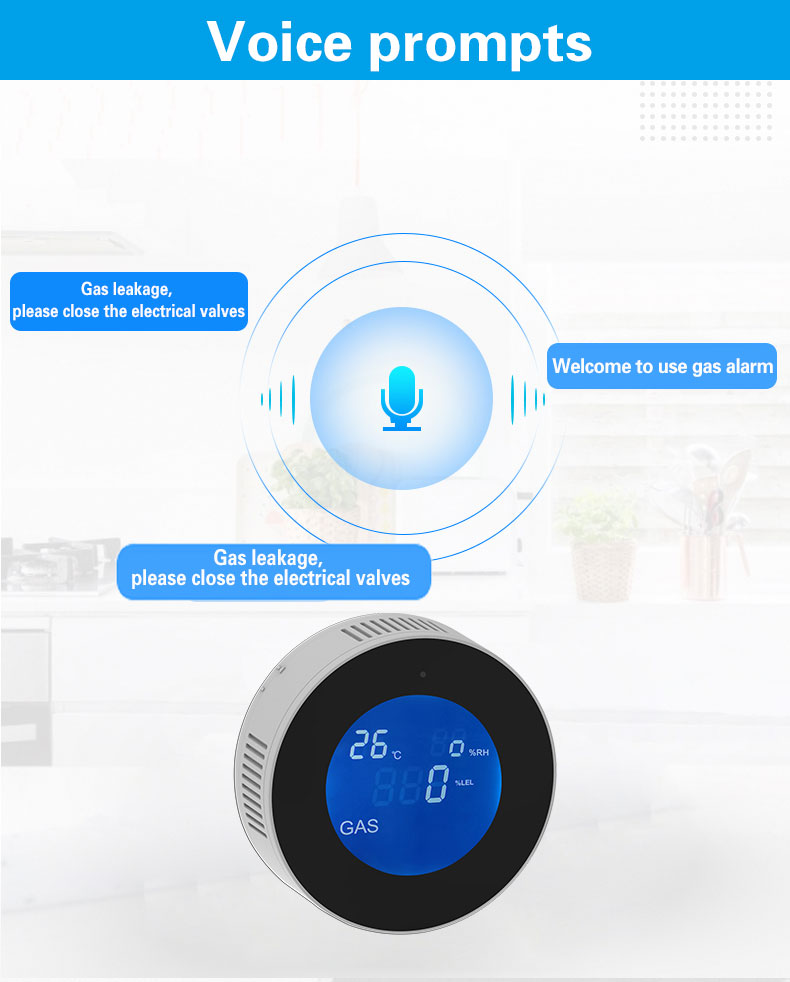Glomarket Tuya Wifi Gas Detector GSM Alarm System Lcd Digital Alarm Leak Sensor Gas Leak Detector