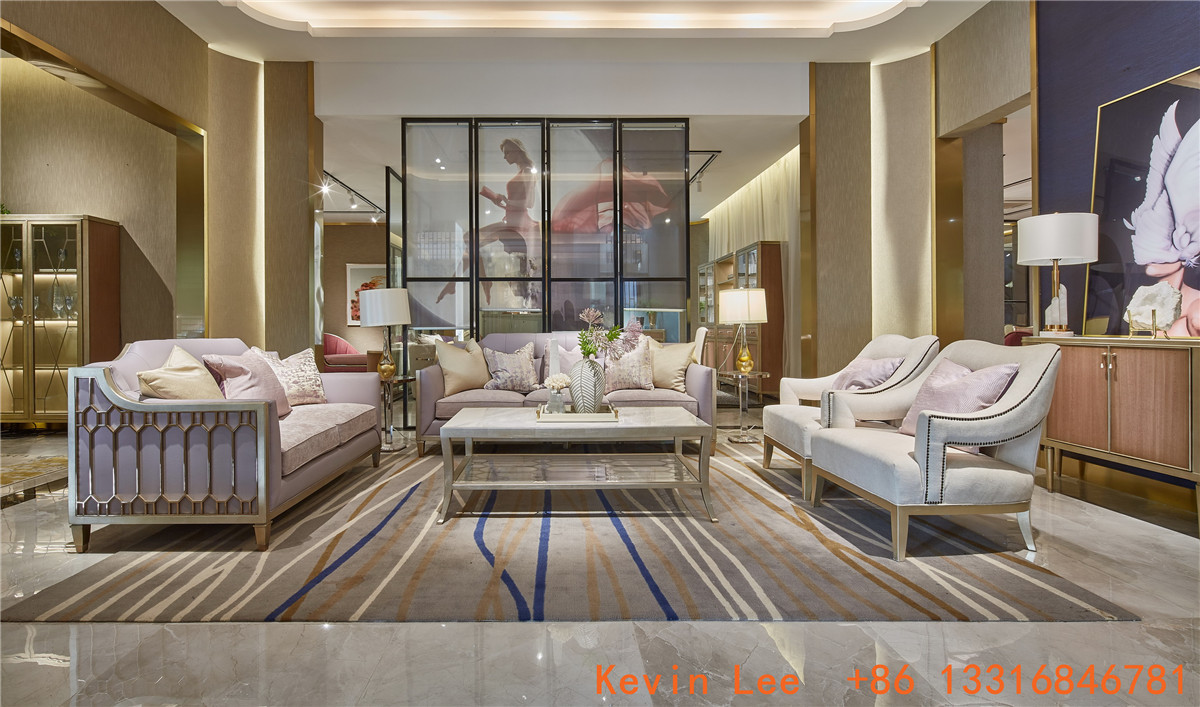 Villa house wardrobe closet in light luxury design Built-in cabinets for cloth and jewelry display wood working counters