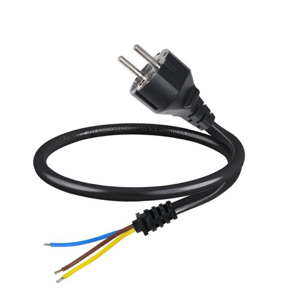 EU Plug to Tinned Stripped Wire Power Cord 2-Pin Euro Cable