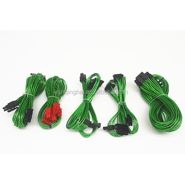 Modular Computer Cable Kits for Power Supply Extension Cable 18AWG with Extra-Sleeved 24 Pin 8Pin 6Pin