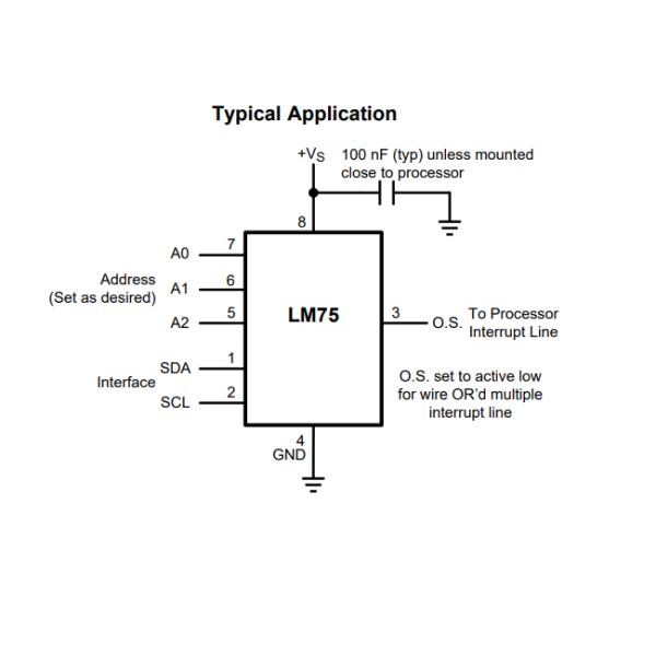 LM75AIMME NOPB Digital Temperature Sensor Chip VSSOP-8