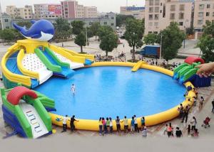 China Silk Printing PVC Inflatable Water Parks For Inground Pools Double Stitching on sale