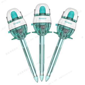 Single Use Double Seal Transparent Plastic Tip Laparoscopic Trocar