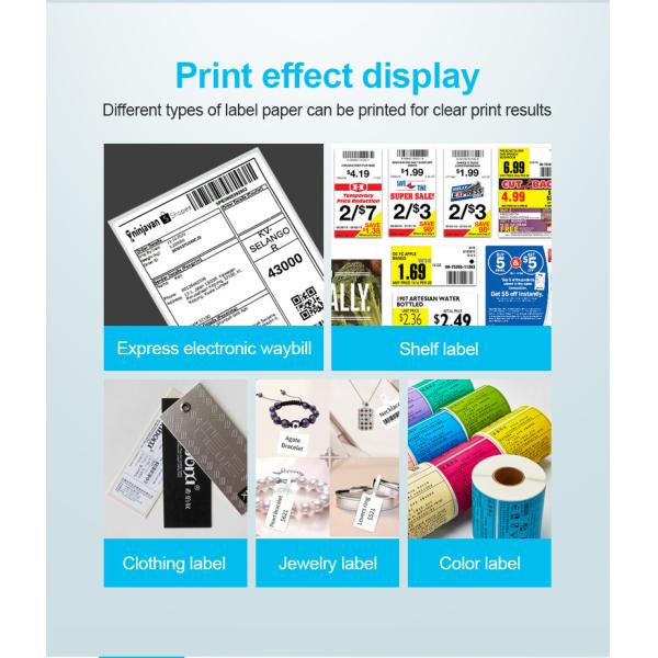 Portable Bluetooth Waybill Thermal 4 Inch Label Printer USB LAN ZJ9220