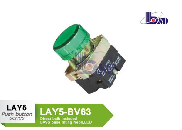 Quality 400V DC Green Illuminated Push On Push Off Switch / Led Momentary Switch for sale