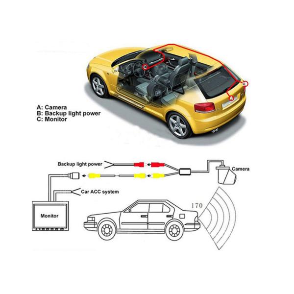 Universal Vehicle Hidden Camera , Night Vision Reverse Camera With 2 Parking Radar Sensor