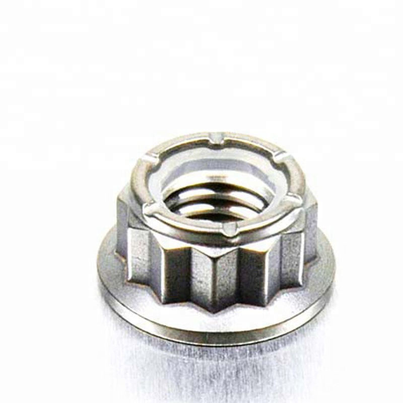 M8 M20 Carbon Steel Zinc Plated 12 Point Flange Nut