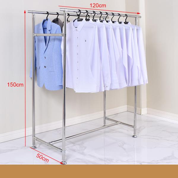 Metal Double Boutique Clothing Display Racks Floor Standing For Shops