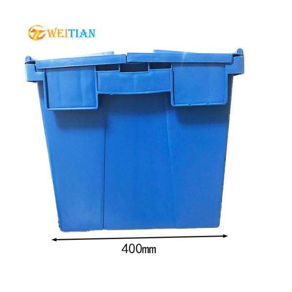 Quality ISO9001 Plastic Logistic Box HDPE 60L Attached Lid Distribution Containers for sale