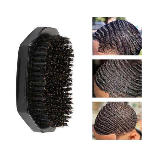 Customizable Palm Wave Brush Wood 360 Wave Brush Diamond Hard Boar Bristle