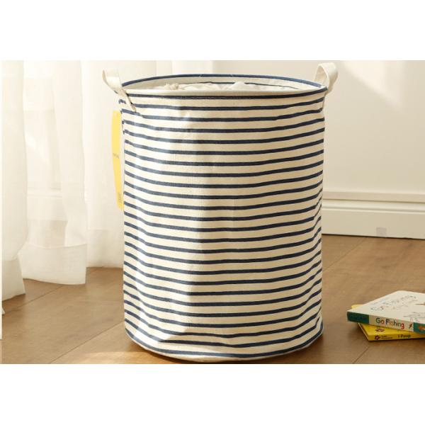 Laundry basket storage bag large box customizable colors stripe Green blue Cotton Linen