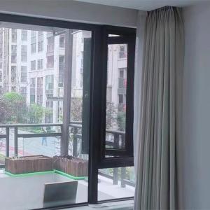 Aluminium Profiles Mosquito Proof Single Hung Windows Black