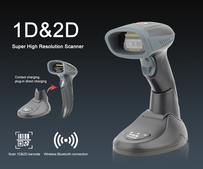 Wireless Bluetooth 2D Barcode Scanner Fast Decoding For Supermarket Store / Grocery Store