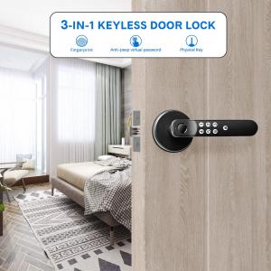 China T01Fingerprint Door Lock, Keyless Entry Door Locks Biometric Door Lock with Silicone Keyboard, for Home Office Apartment wholesale