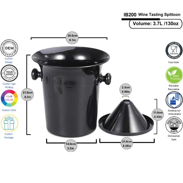 Portable Plastic Wine Spittoon Bucket For Wine Tasting Mini Spittoon Reusable