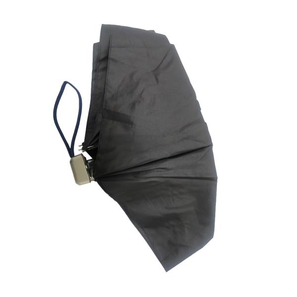 Black Super Light Compact Umbrella Flat Plastic Handle 190T Pongee Fabric