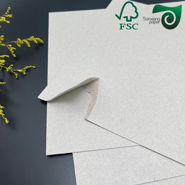 FSC Grey Chipboard Paper High Stiffness Ideal For Book Binding 0.45mm 3.84mm Thickness