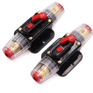 30A In line Audio Circuit Breaker 30 Amp Reset Fuse Holder manual reset For Switch Protection