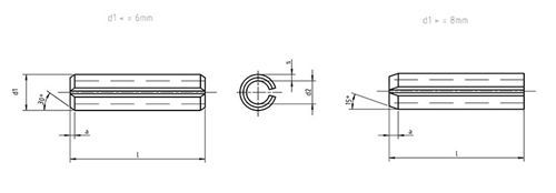 65Mn Phosphate Spring Roll Pins 45mm En ISO 8752 Black Phosphate 0
